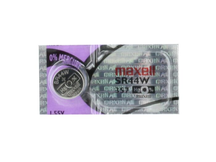 Maxell SR44W 1.55V High-Drain Silver Oxide Battery, 165mAh