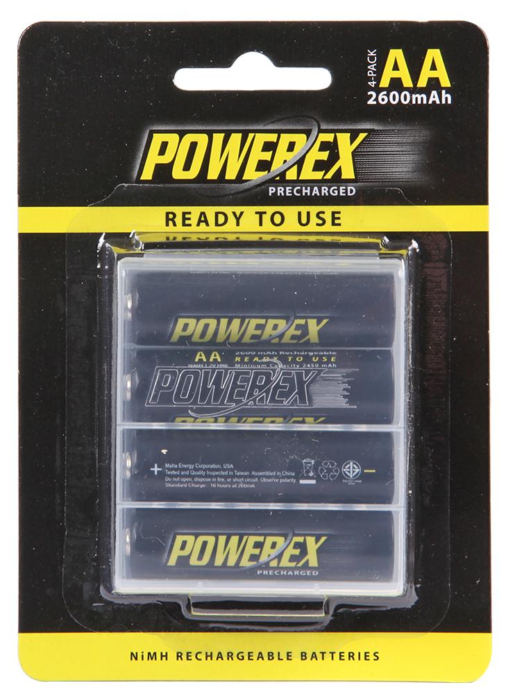 Powerex Precharged AA 2600 mAh (4-Pack) — Long Runtime Powerex Precharged AA 2600 mAh (4-Pack) — Long Runtime