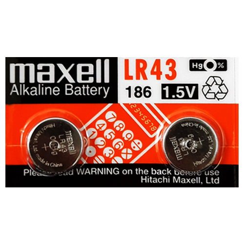 Maxell LR43 1.5V Alkaline Button Cell | Slim Power Maxell LR43 1.5V Alkaline Button Cell | Slim Power