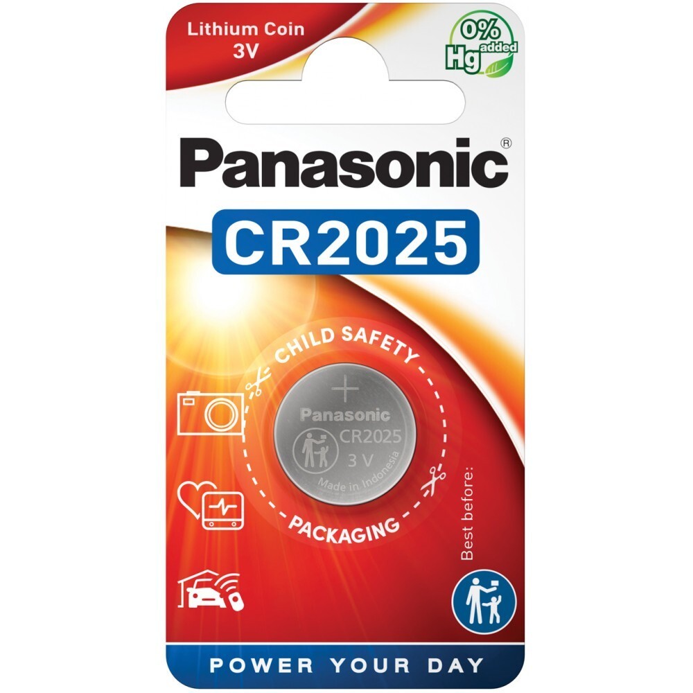 Panasonic CR2025 3V Lithium Coin Cell Battery (165mAh)