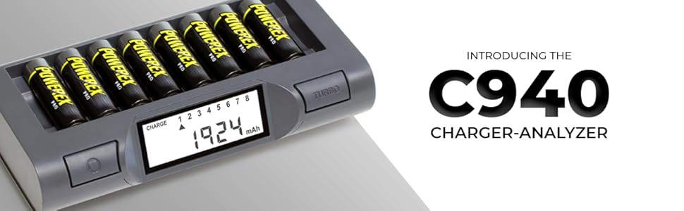 Powerex MH-C940 8-Slot AA/AAA NiMH Charger-Analyzer Powerex MH-C940 8-Slot AA/AAA NiMH Charger-Analyzer