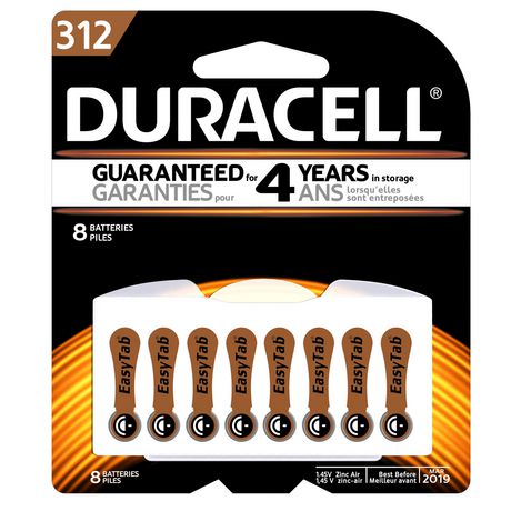 Duracell 312 Hearing Aid Batteries (DA312) — Long-Lasting