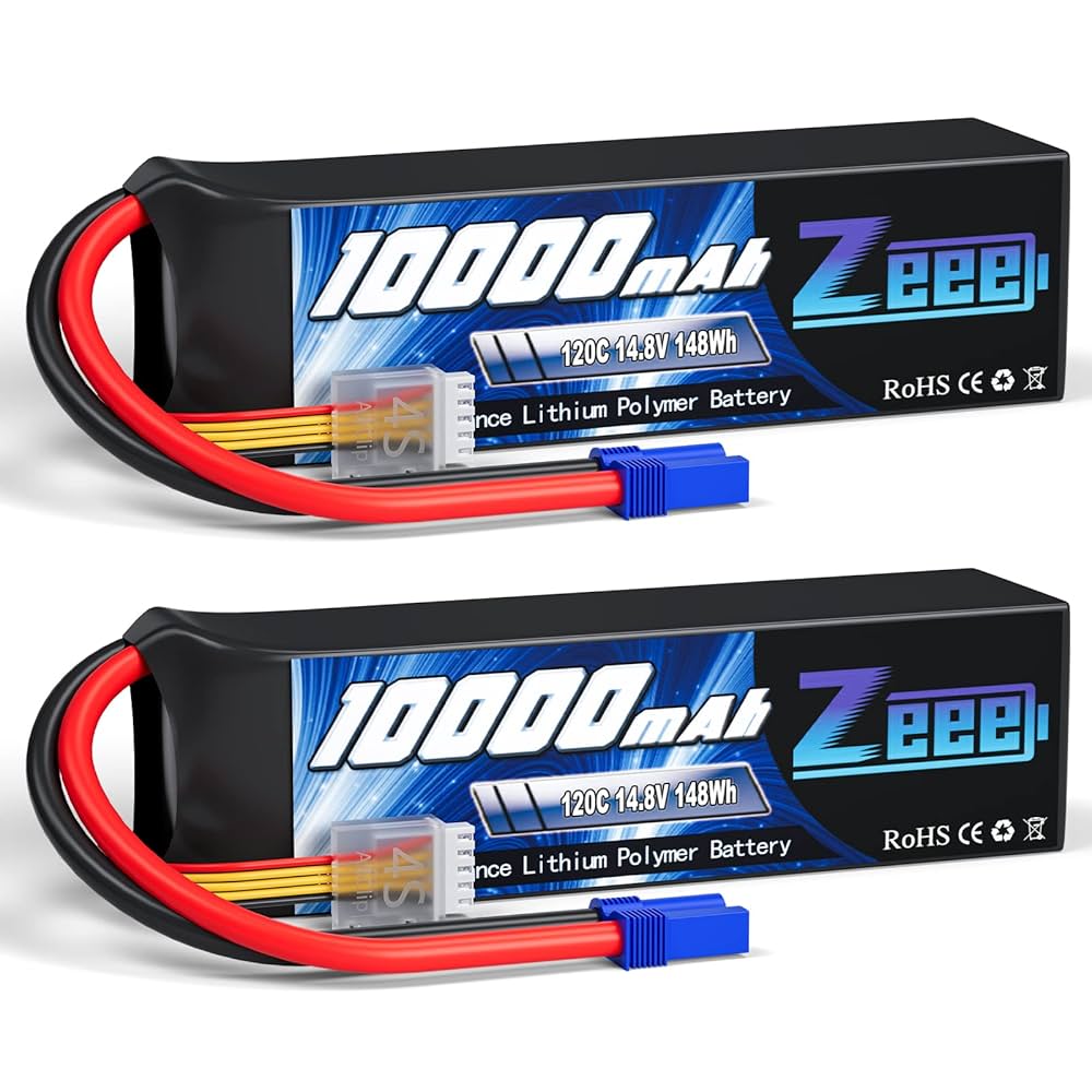 Zeee 14.8V (4S) LiPo Batteries for 1/8 RC, Boats & EDF